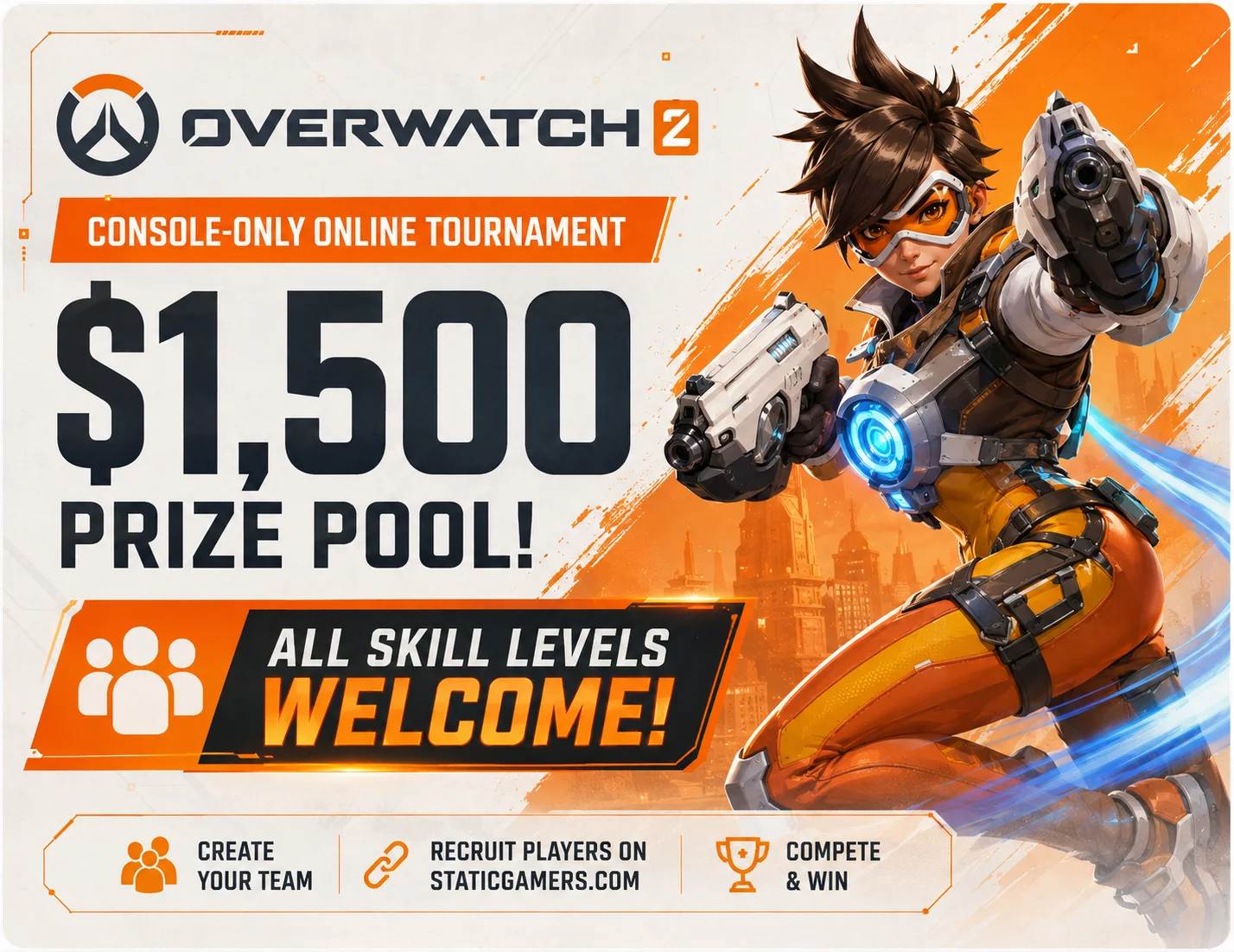 Overwatch 2 console-only online tournament with a $1,500 prize pool